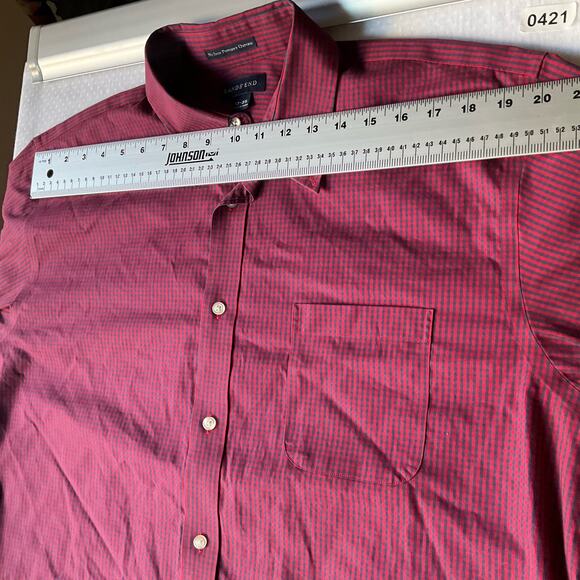 Land’s End Men’s Long Sleeve Button Down Shirt size XL (17-35), Bright Red Blue - Picture 2 of 9